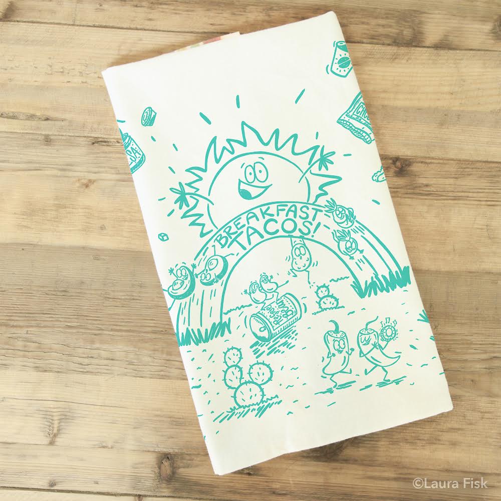 Breakfast Tacos Funny Food Tea Towels