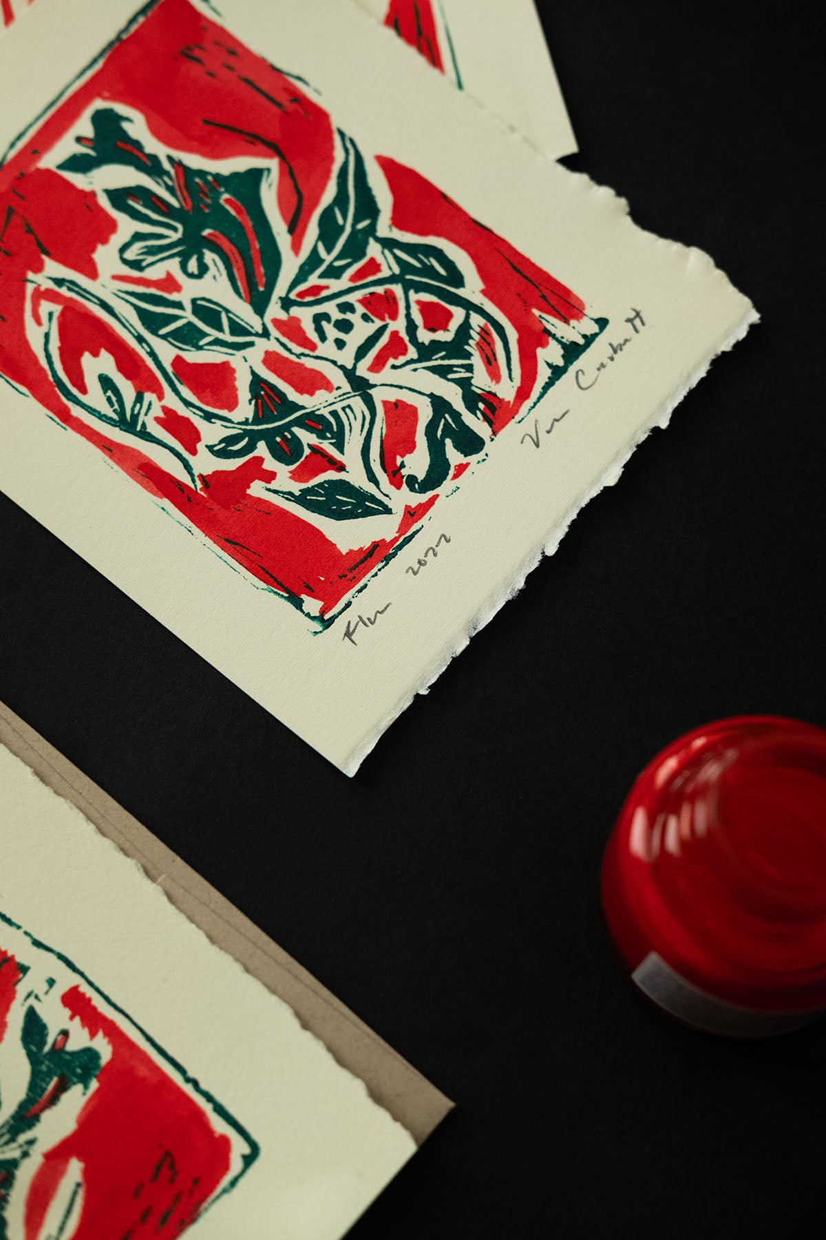 Tiny Floral Red Card Pack
