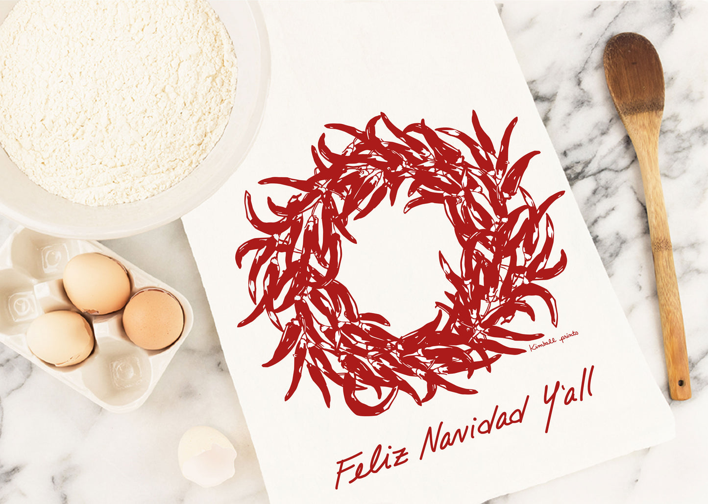 Feliz Navidad Y'all Tea Towel