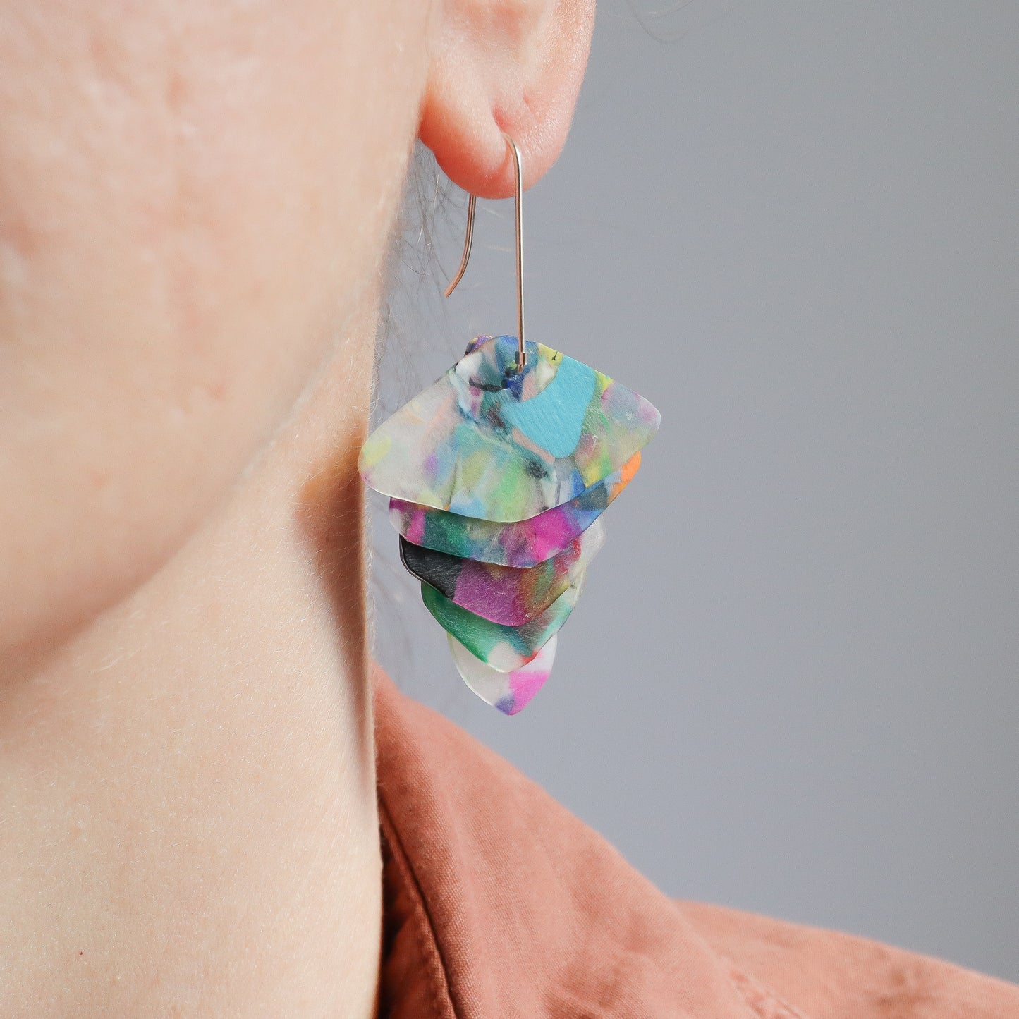 Recycled Plastic Moth Inspired Earrings