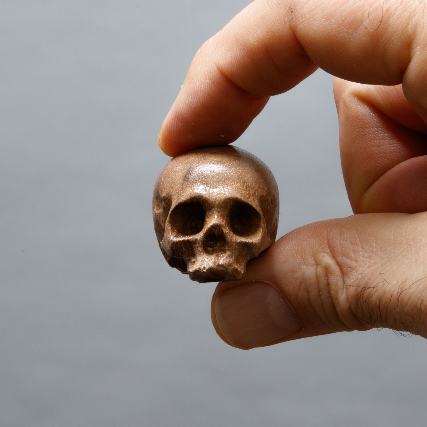Wooden Skull Sculpture
