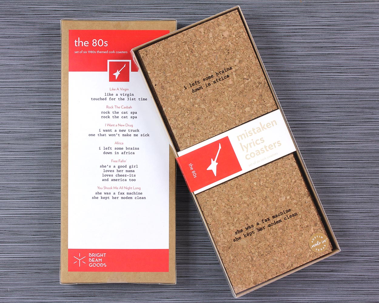 Mistaken Lyrics Coasters - 80s Music