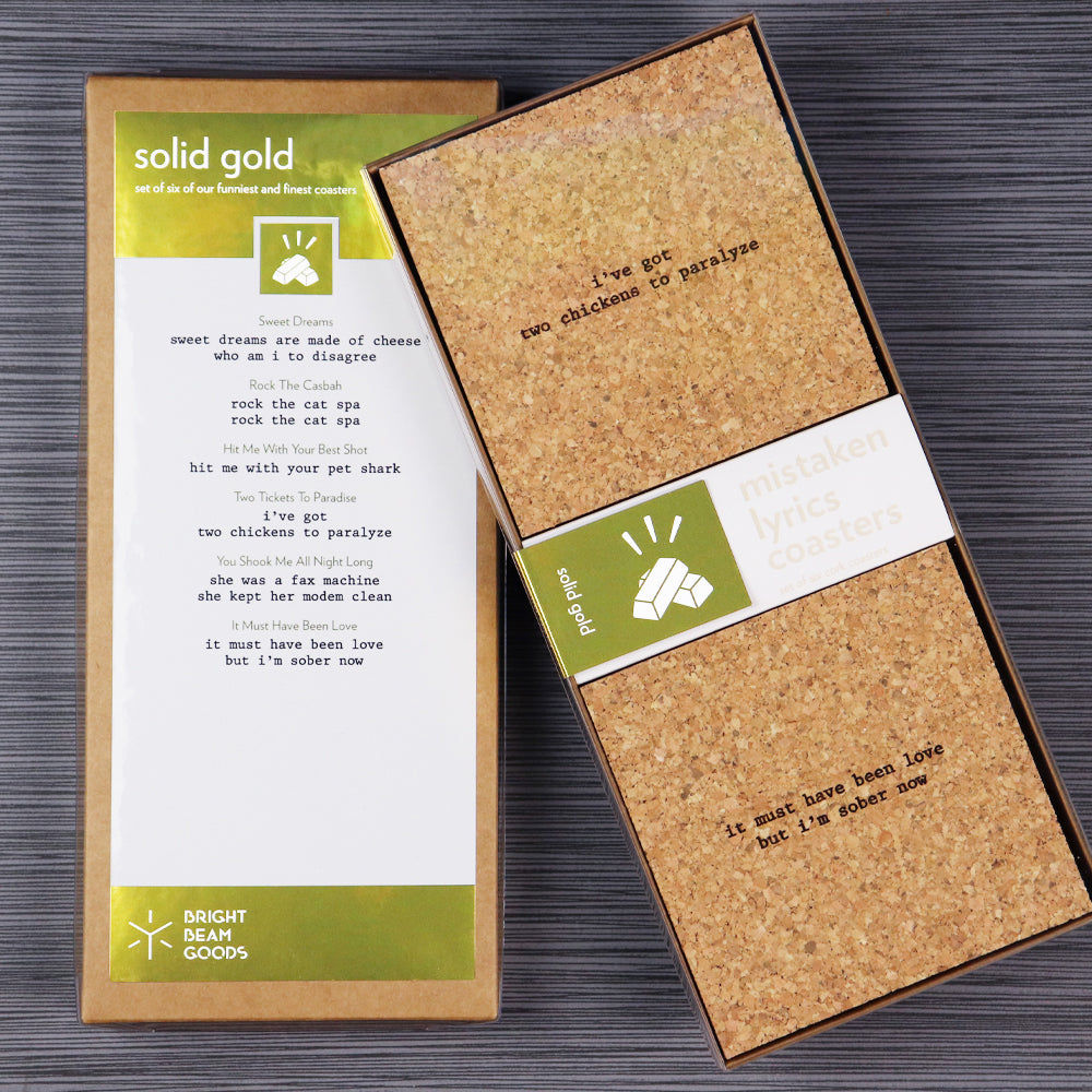 Mistaken Lyrics Coasters - Solid Gold