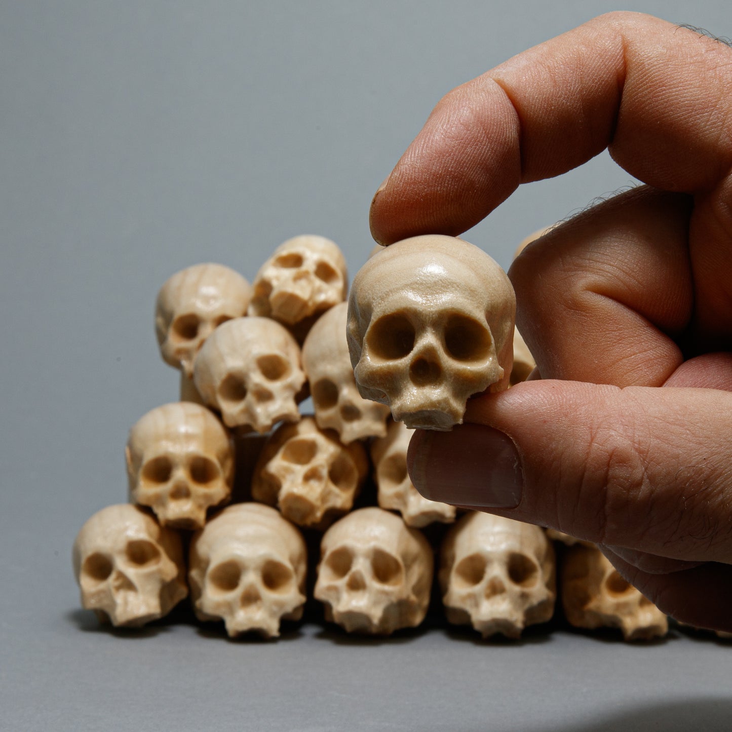 Wooden Skull Sculpture