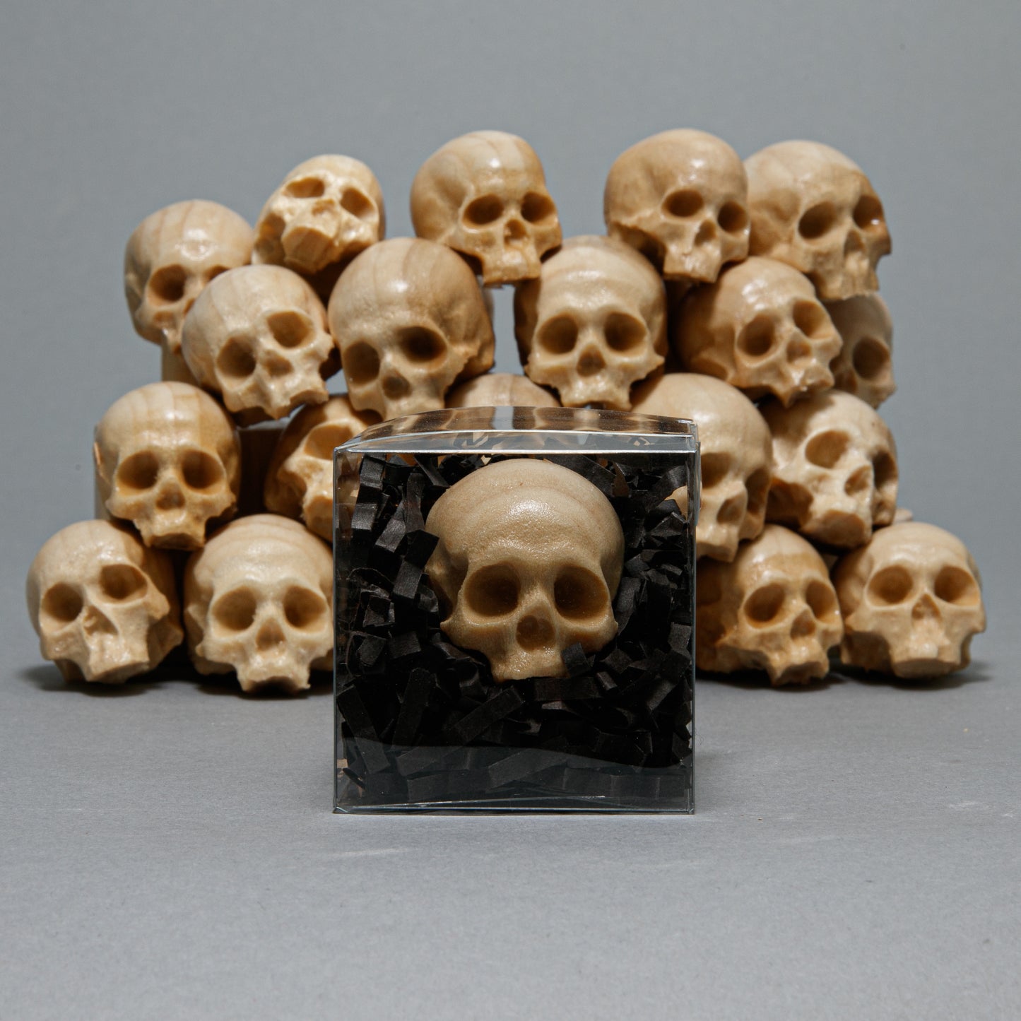 Wooden Skull Sculpture