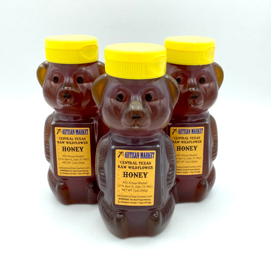 Raw Wildflower Honey Bear 12 oz.