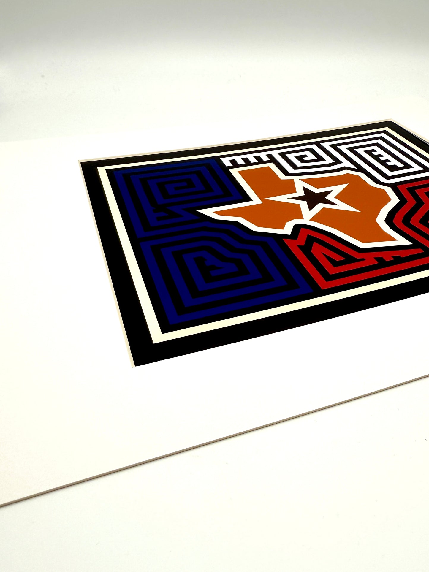 Texas Map-Flag Mola Print