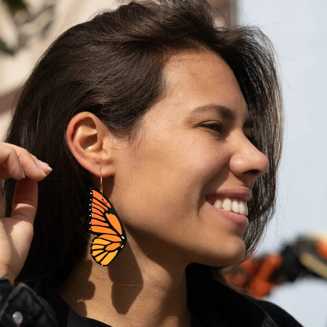 Monarch Butterfly Hoop Earrings