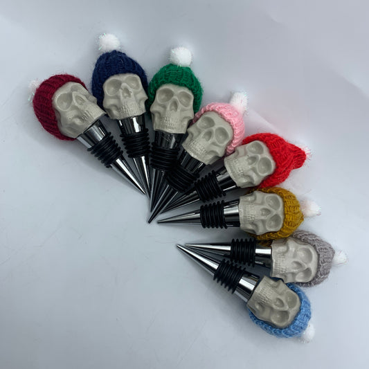 Skull Bottle Stopper with Hat