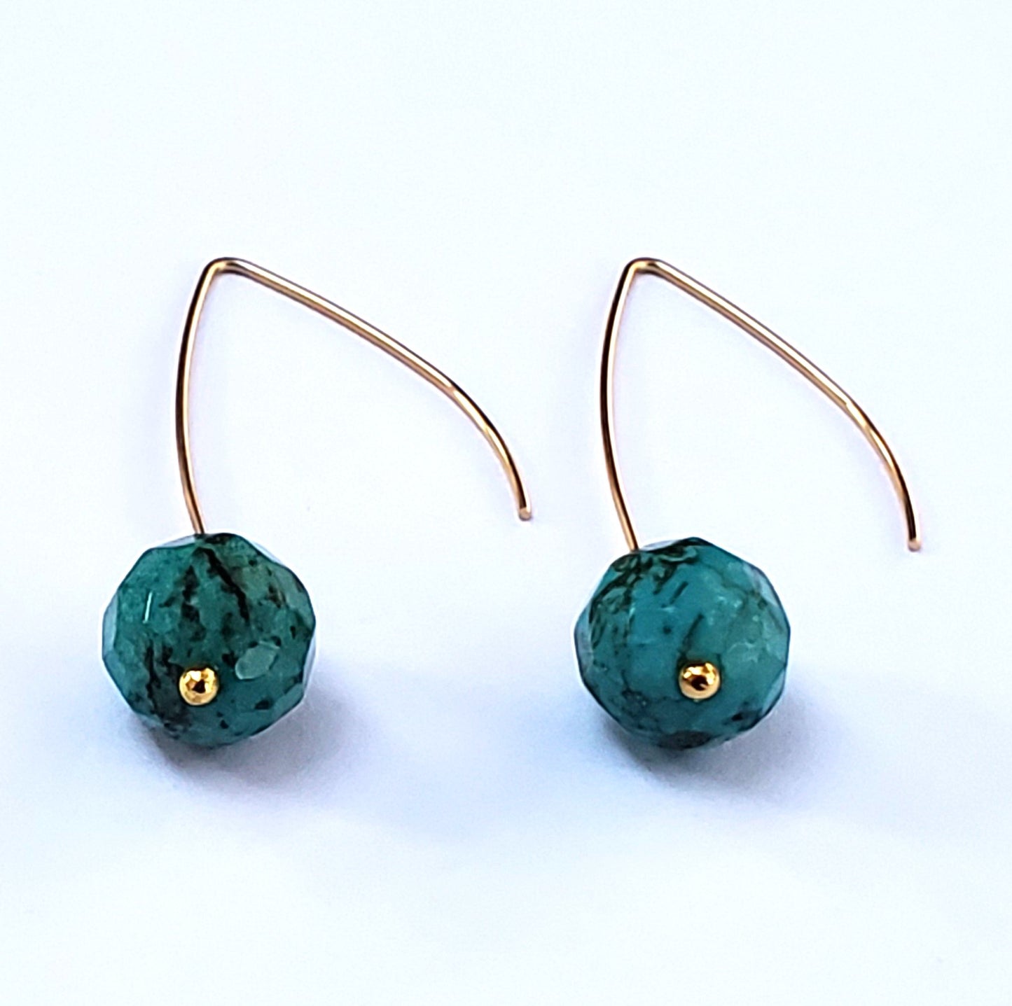 Faceted Turquoise Teardrop Earrings