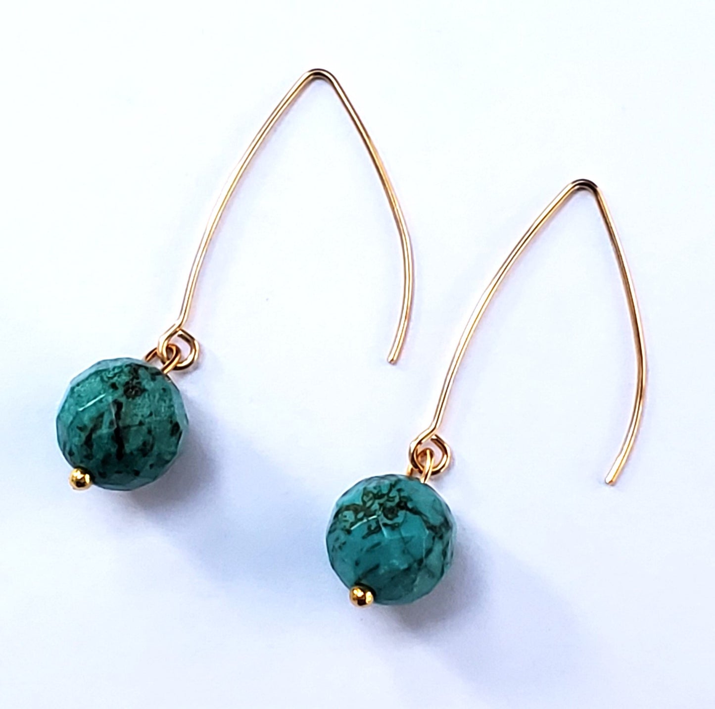 Faceted Turquoise Teardrop Earrings