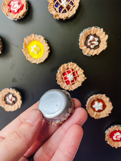 Upcycled Bottle Cap Pie Magnets