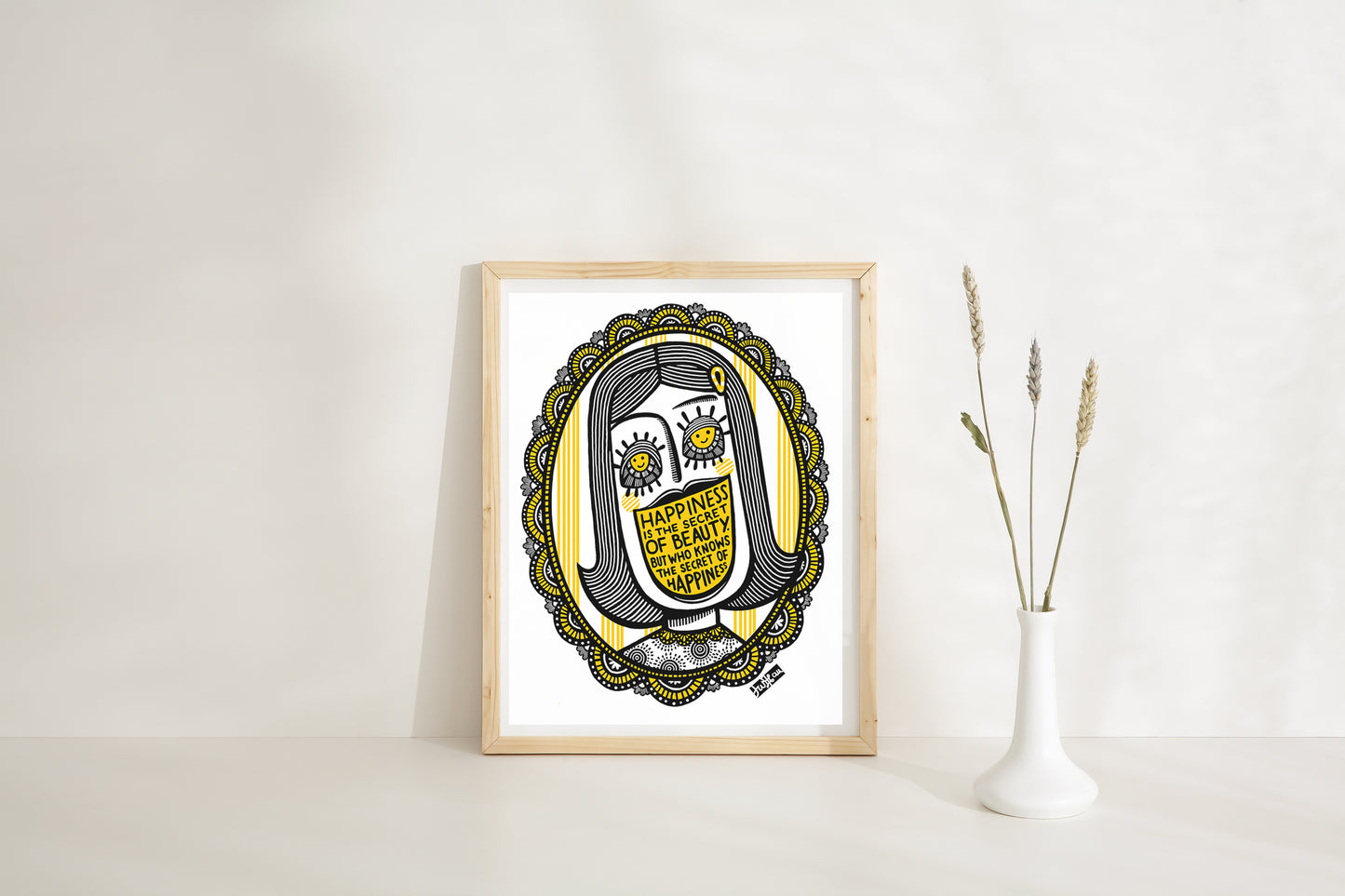 Happiness is the Secret of Beauty Print