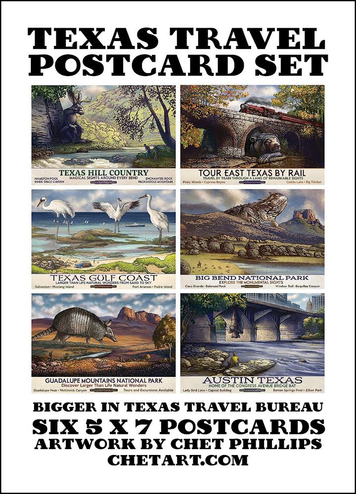 Texas Travel Postcard Set