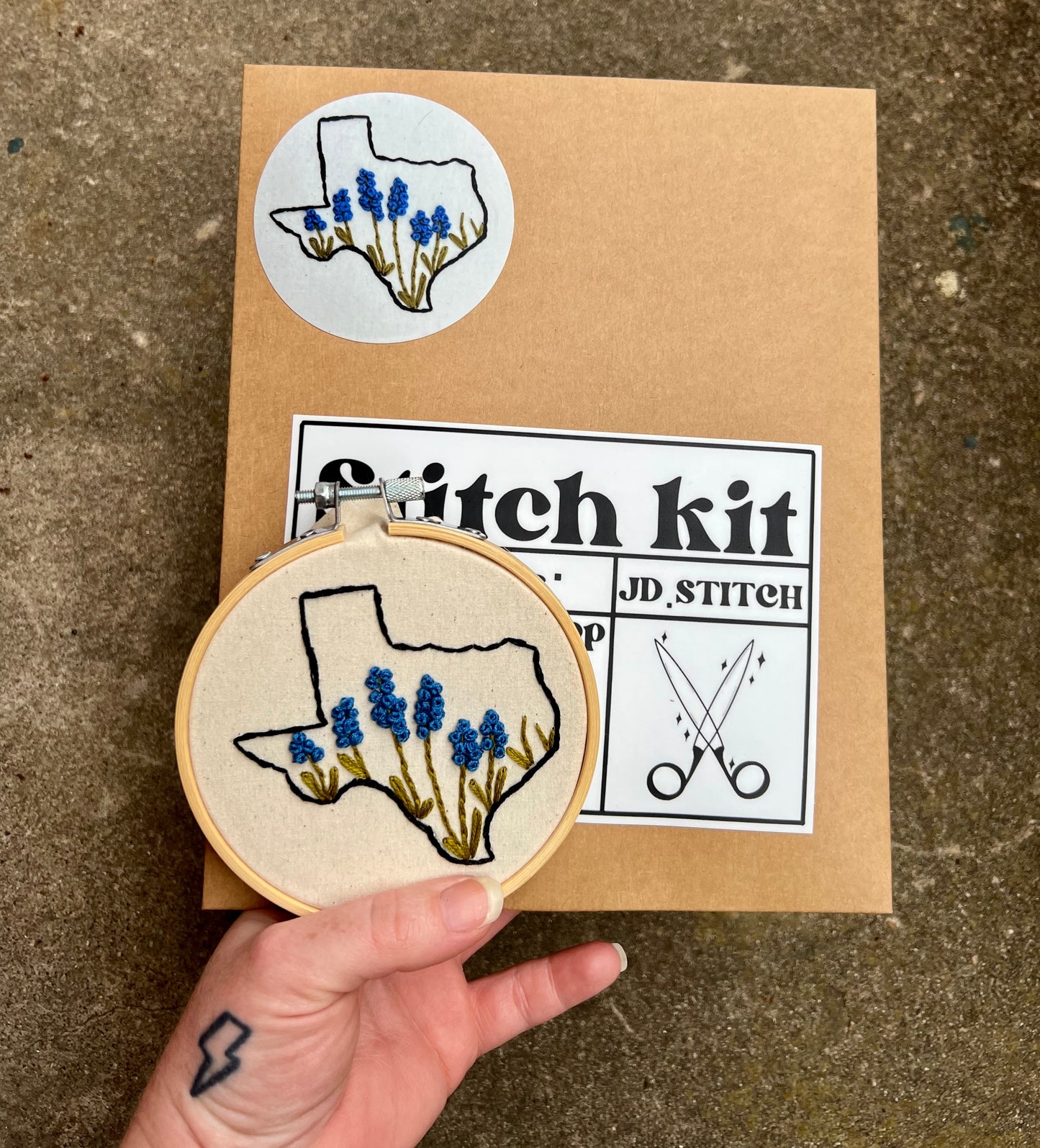 Texas Bluebonnet Embroidery Kit
