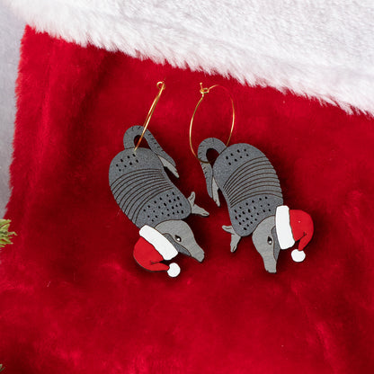 Holiday Armadillo Hoop Earrings