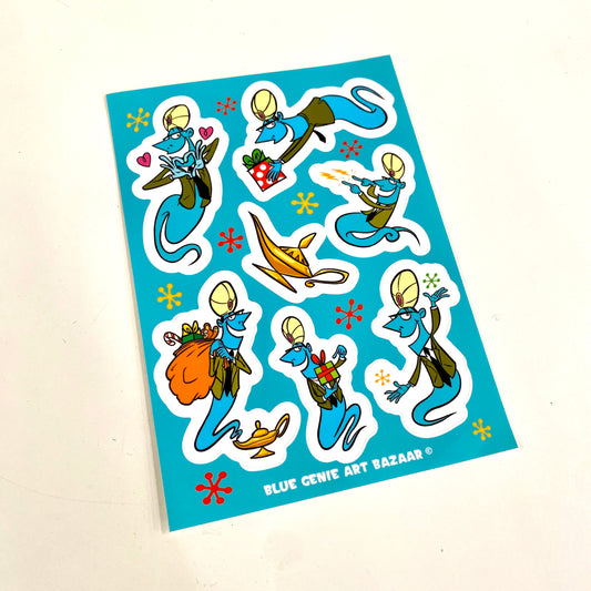 Blue Genie Sticker Sheet