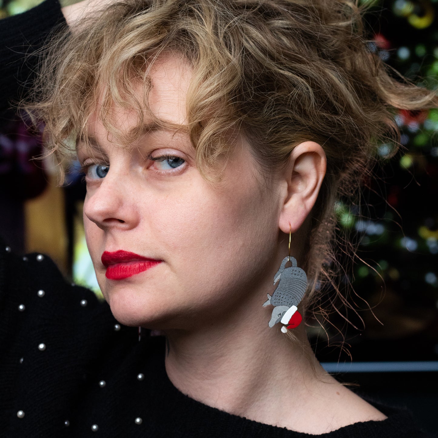 Holiday Armadillo Hoop Earrings