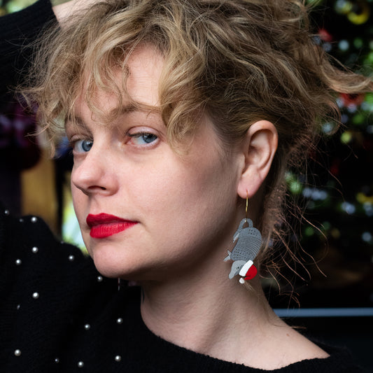 Holiday Armadillo Hoop Earrings