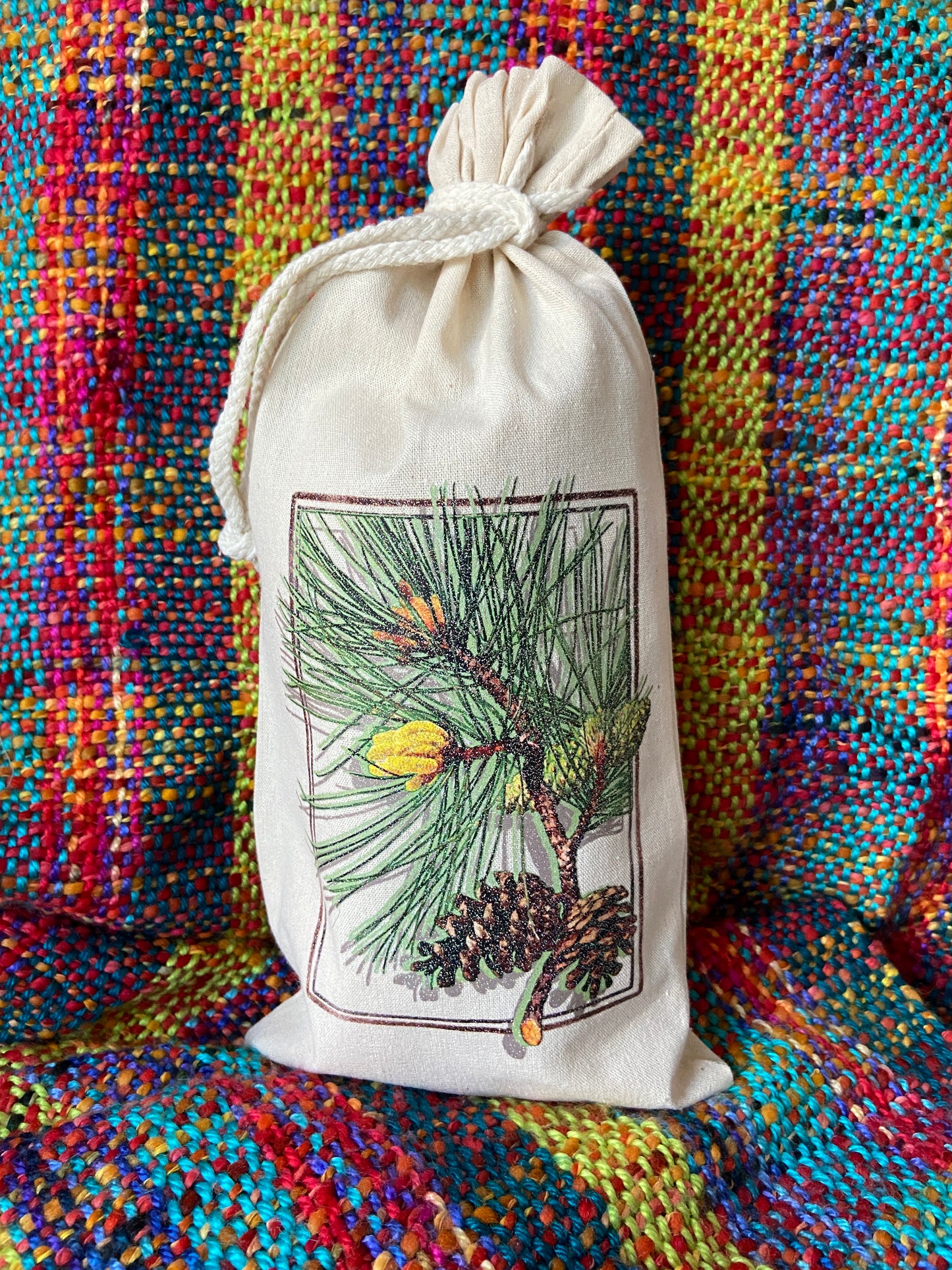 Tall Reusable Canvas Drawstring Gift Bag