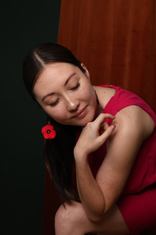Red Poppy Earrings