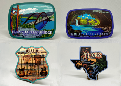 Retro WPA style vinyl stickers