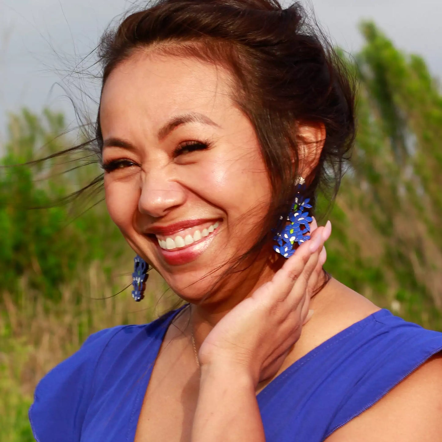 Bluebonnet Statement Earrings