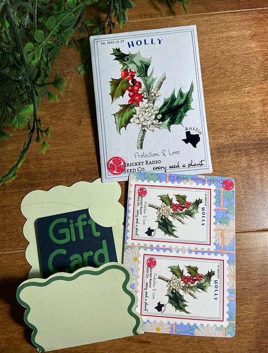 Gift Card Bundle: Seed Packet & Sticker with Envelope