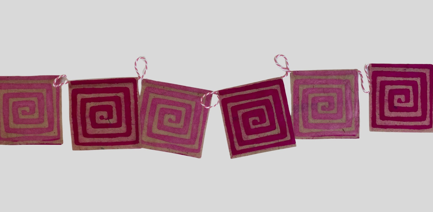 Pink Squares Garland