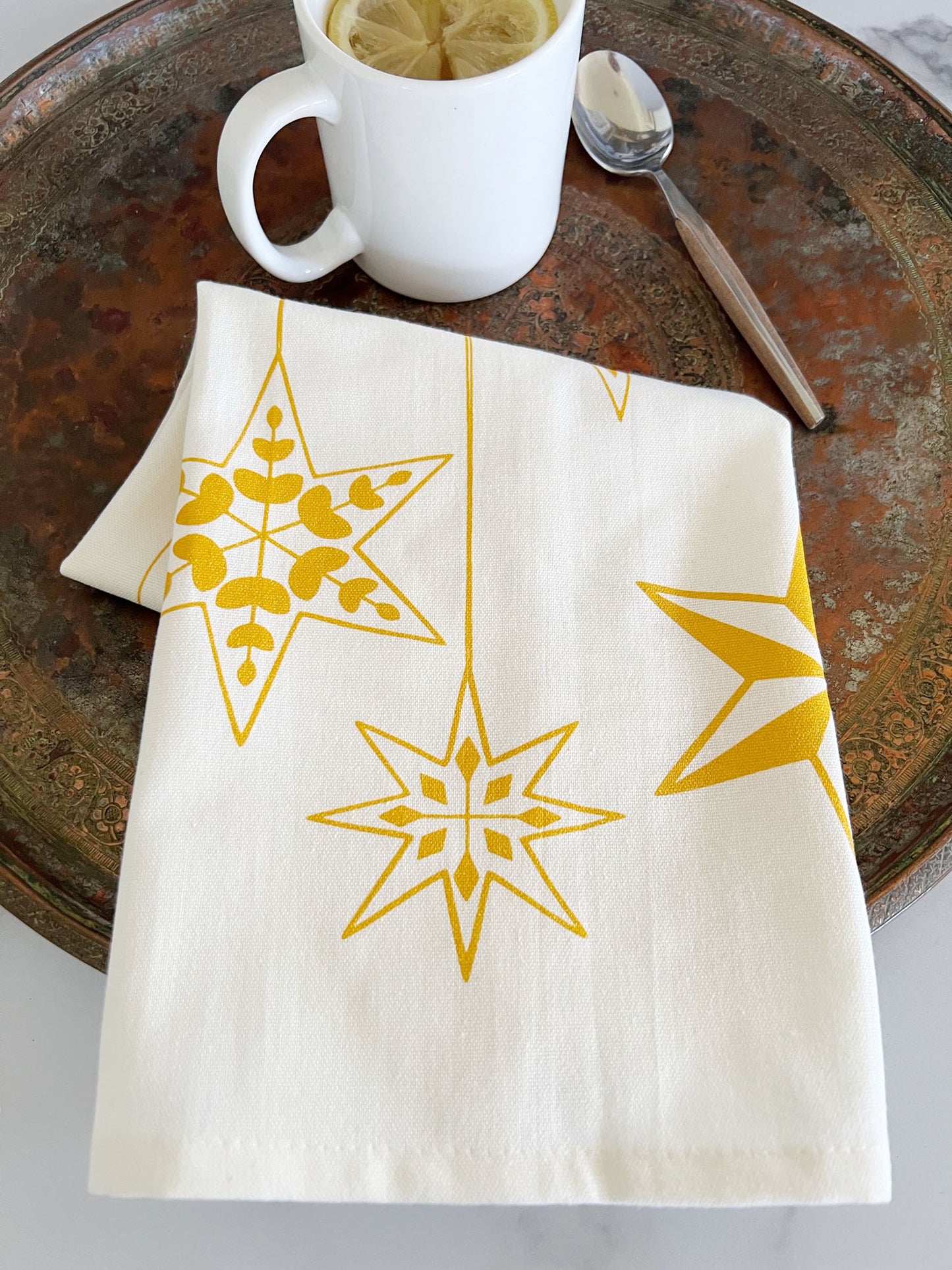 Shimmering Stars Holiday Tea Towel