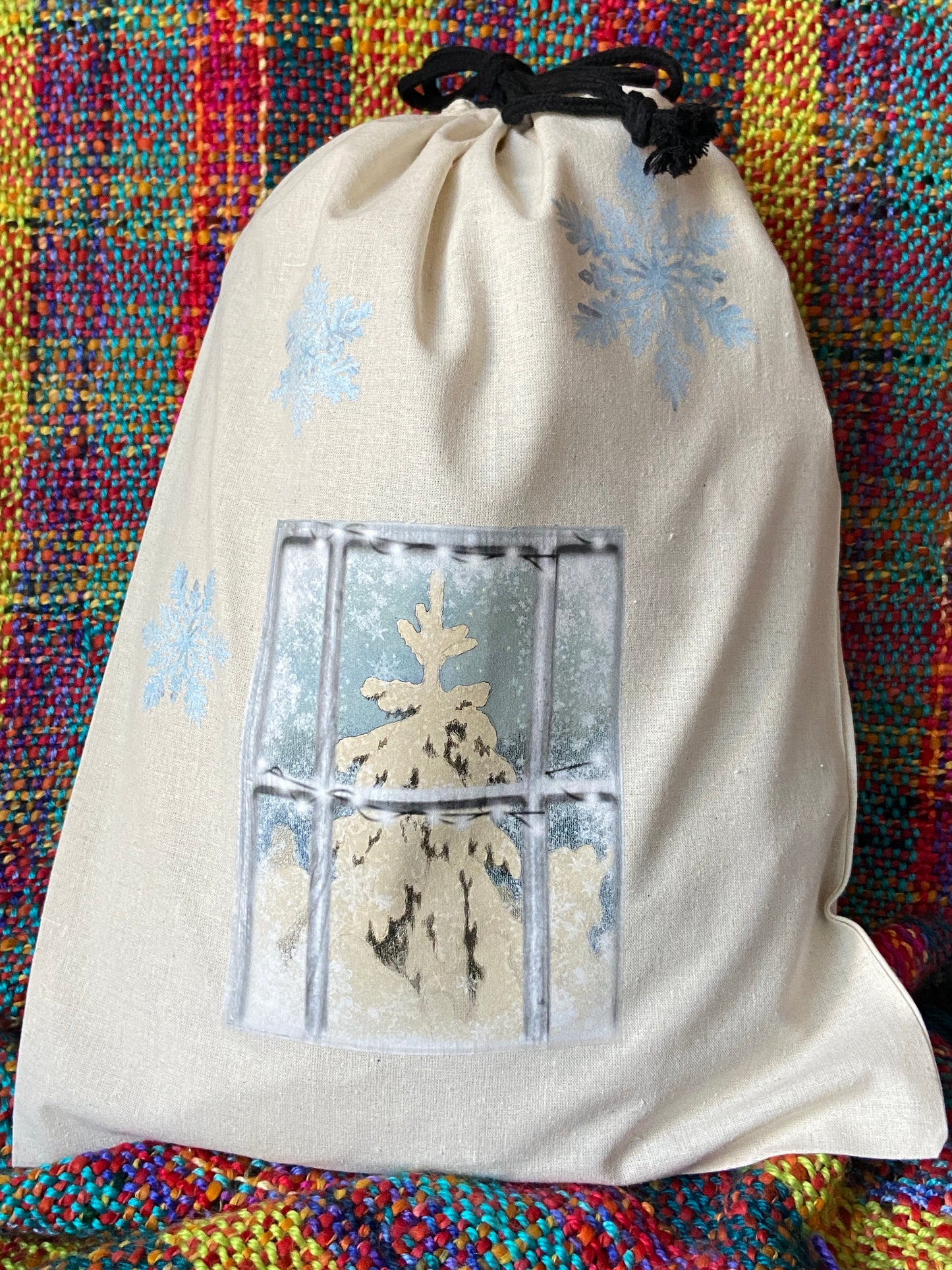 Wide Reusable Canvas Drawstring Gift Bag
