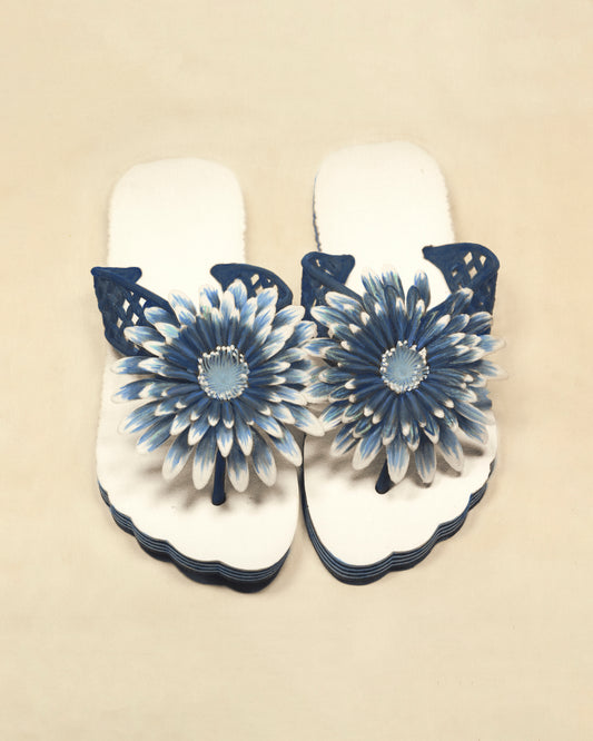 Blue Flower Flip Flops Giclee Print