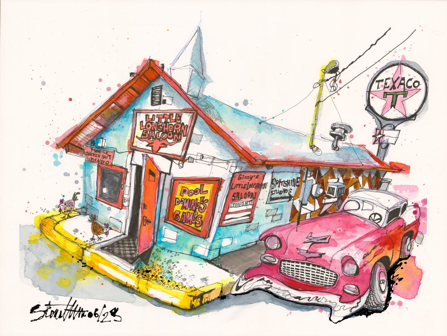 The Little Longhorn Saloon Print