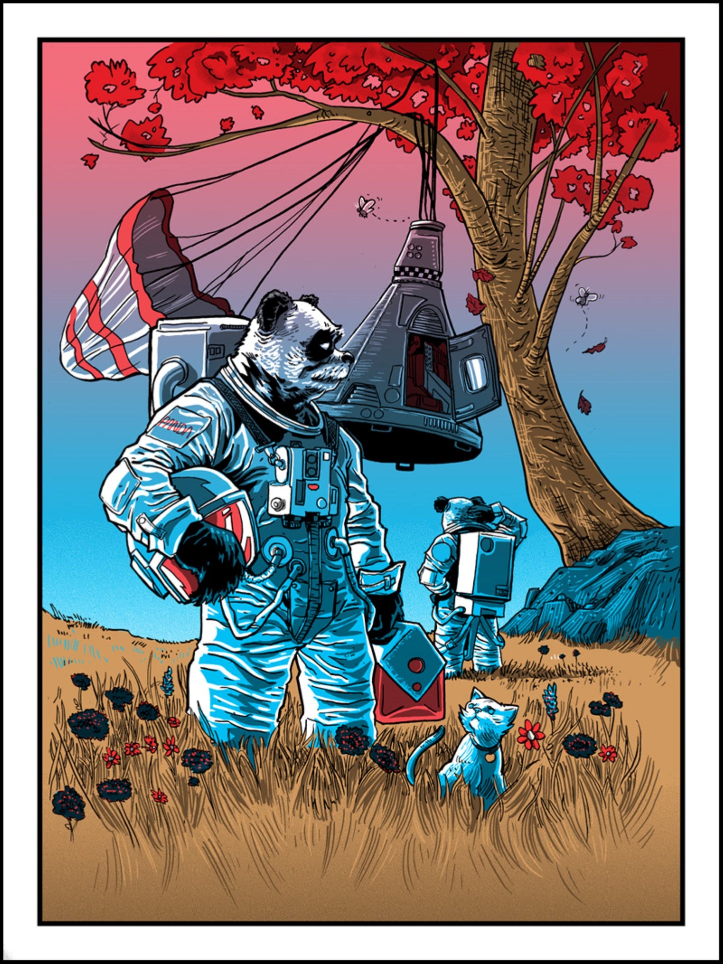 Astro-Pandas in Trouble Print