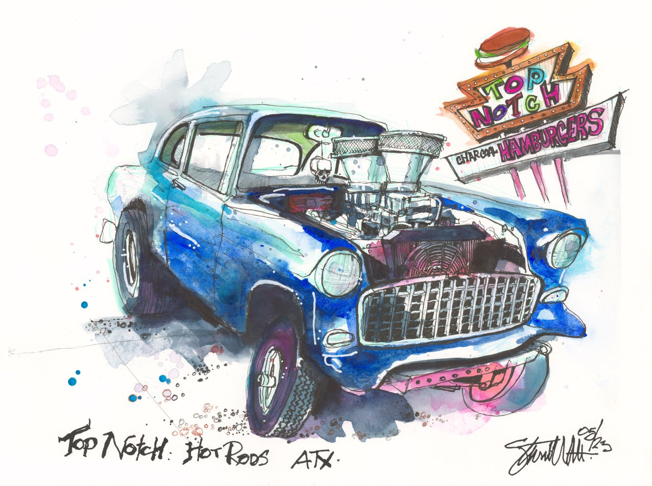 Top Notch Blue Chevy Print